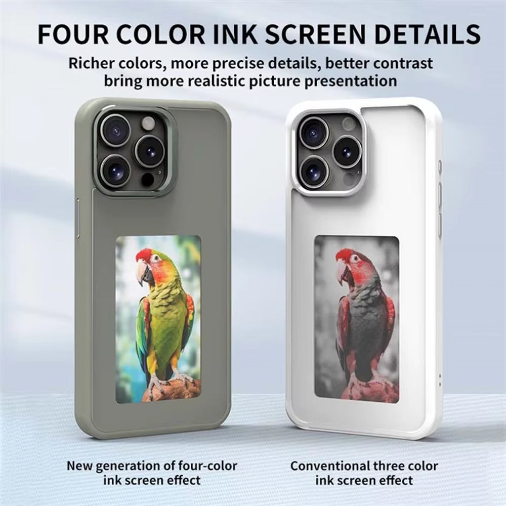 NFC Display Screen APP Smart Phone Case for Iphone 16 15 14 13 Pro Max DIY Phone Covers with Protector Back Fundas Battery Free